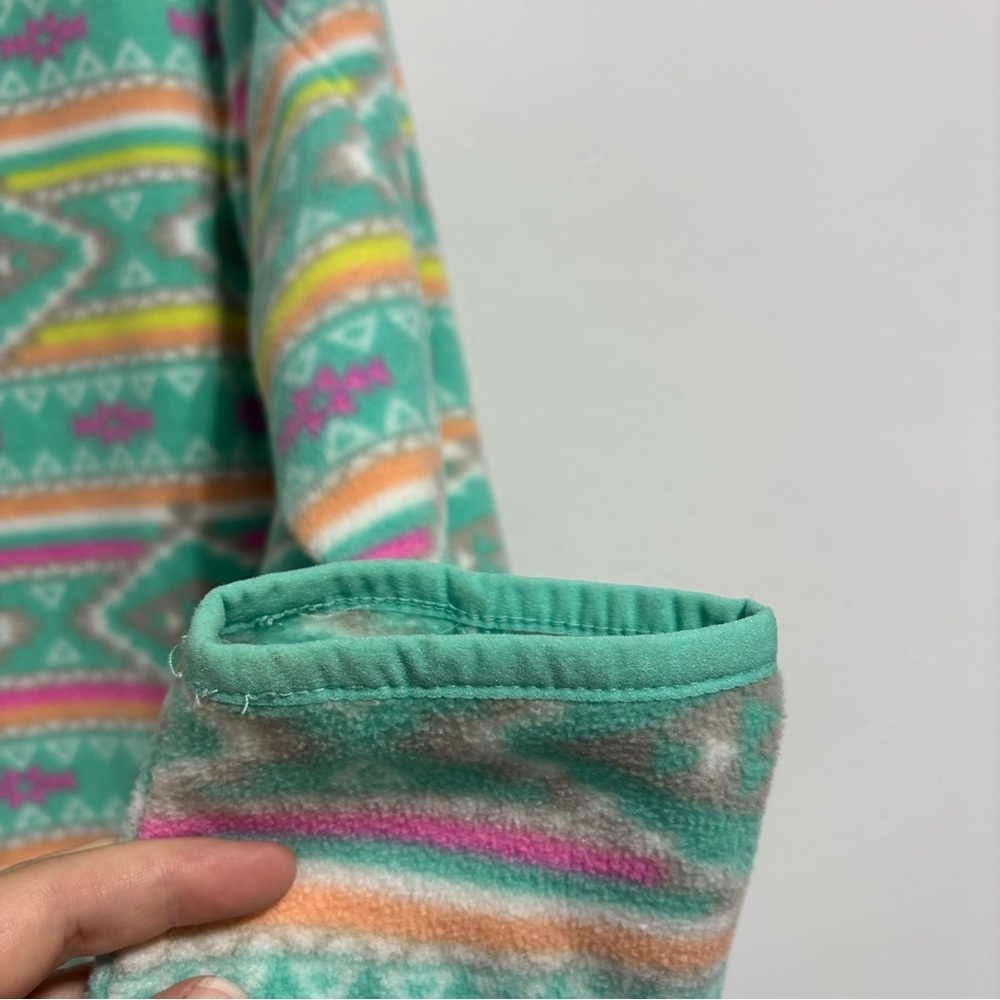 Chubbies Colorful Southwestern Aztec Women Fleece Pullover 1/4 Zip Large Bright - Picture 6 of 12